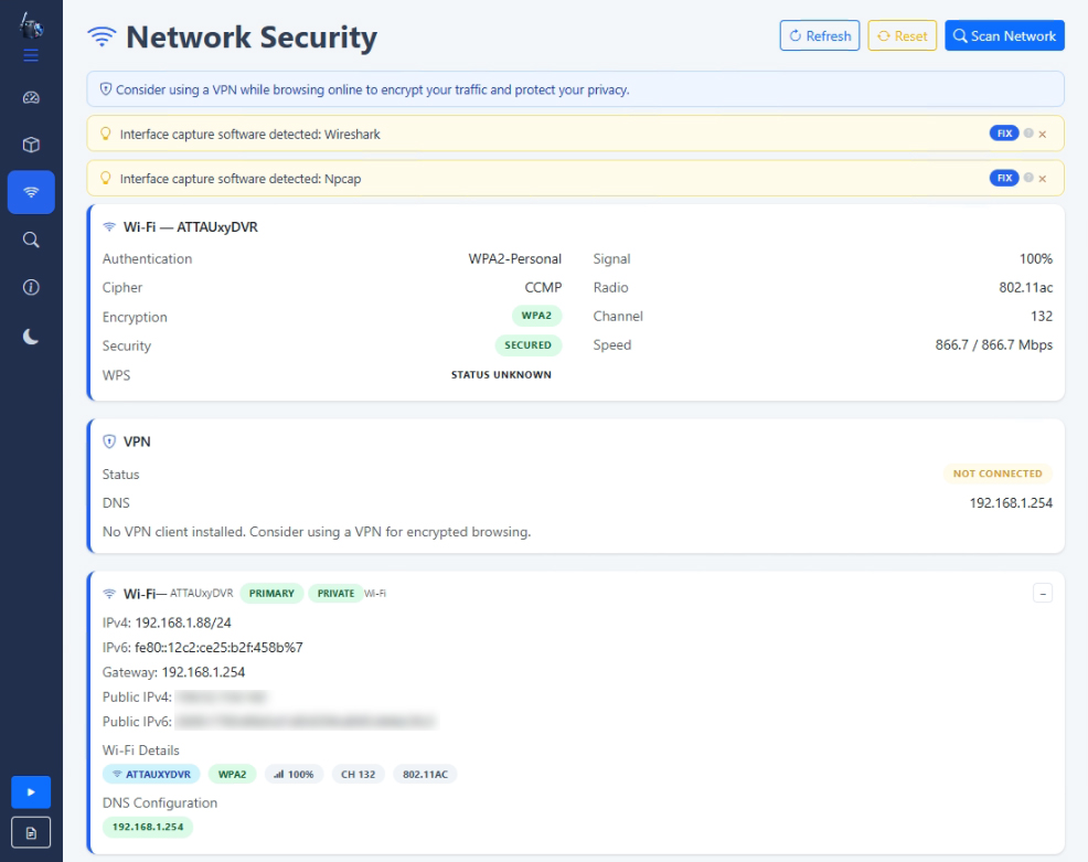 Network security page
